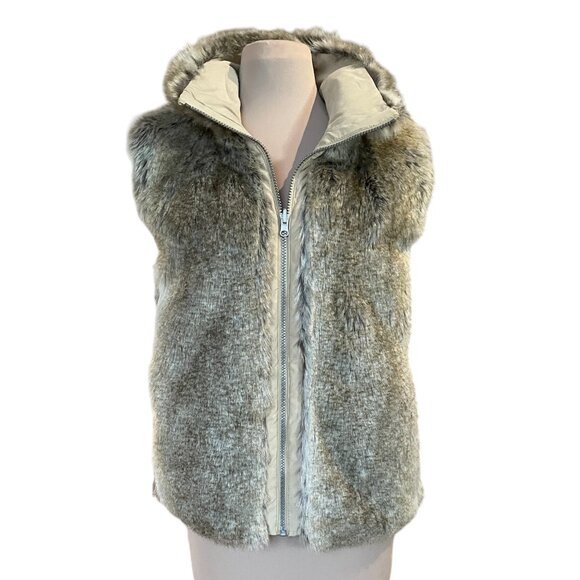Weatherproof Garment Co. Faux Fur Reversible Zip-Up Vest Tan, Size XL EUC - Picture 2 of 10